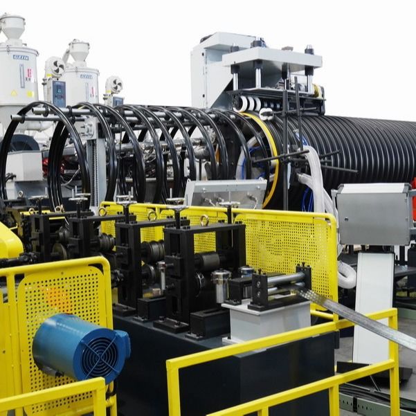 HDPEの倍の壁は管の放出機械3000 Mm 800Mpaの螺線形の構造を波形を付けた